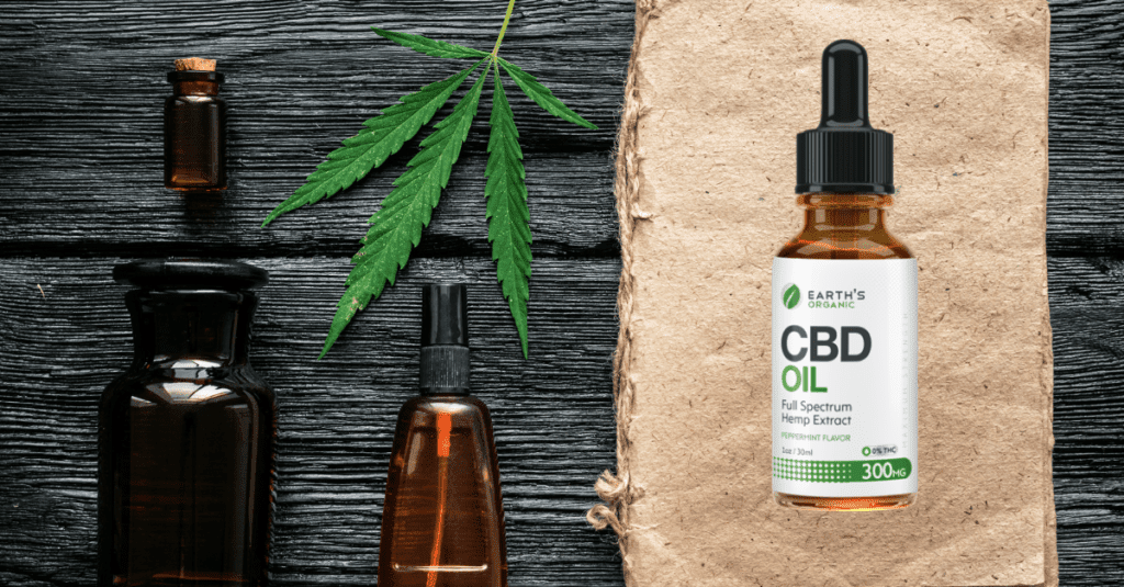 This picture shows Earth's Organic CBD Oil product.