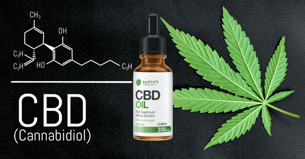 This picture shows Earth's Organic CBD Oil product.