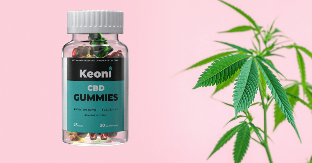 The image shows a picture of Keoni Gummies.
