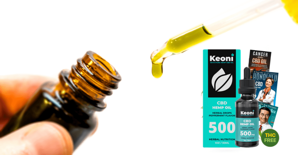 This photo shows Keoni CBD oil product.