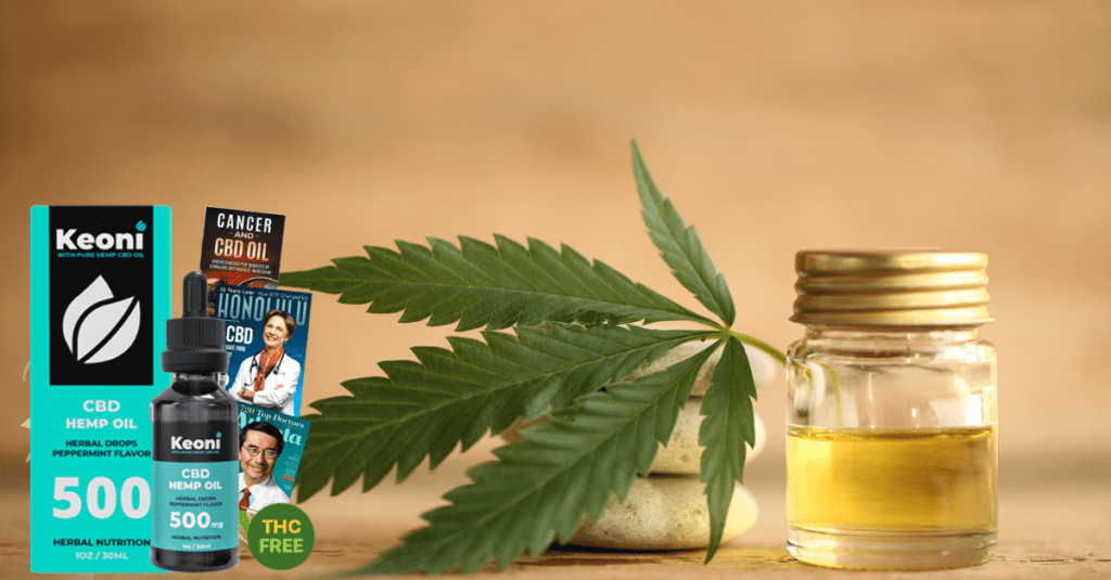 This photo shows Keoni CBD oil product.