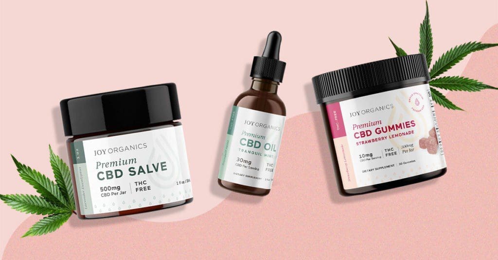 This image shows a picture of Joy Organics CBD products which is being discussed in this article.